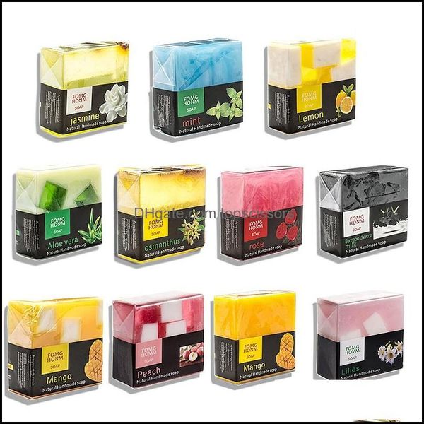 Thai Natural Fruit Soap Handmade Charcoal Moisturizing Hydrating Exfoliating Hand Cleansing Bath Bar Drop Delivery 2021 Body Health Beauty