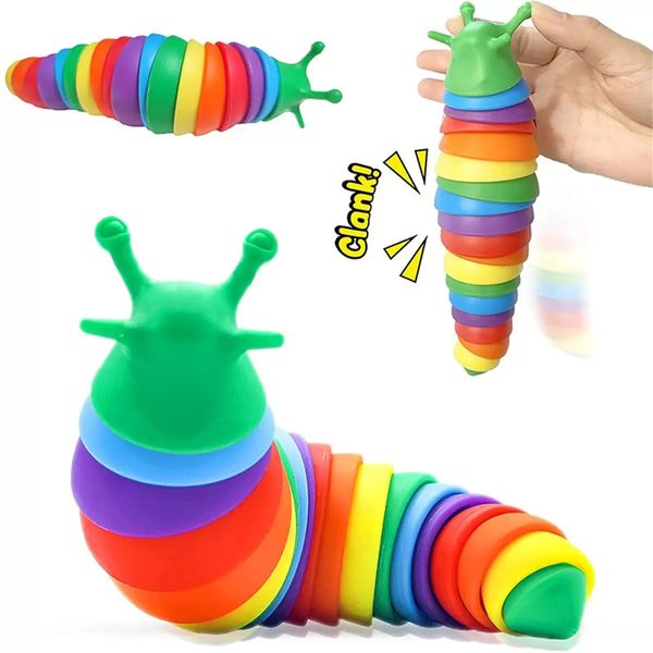Toys Slug Game Articulado Flexível 3D Slugs Fiegget Toy todas as idades Sensorial de ansiedade reliente para crianças Aldult