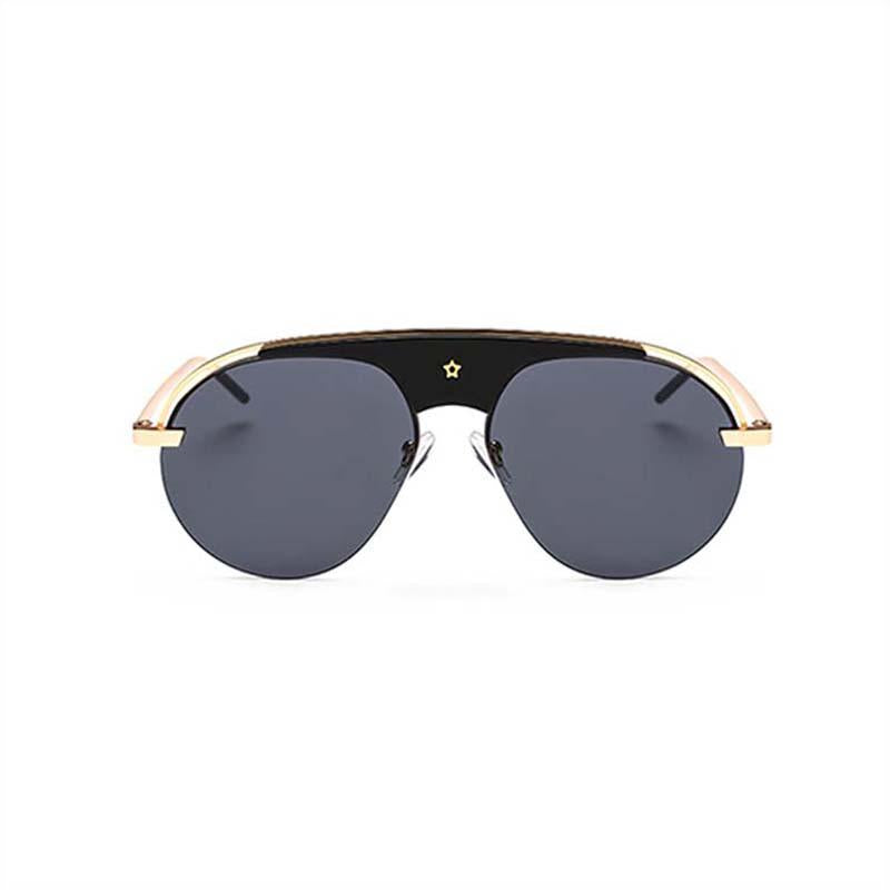 Sunglasses Fashion Men And Women Unique Metal Frame Design Casual Simple Frog Mirror UV400