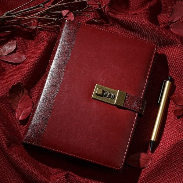 Diary A5 Binder Notebook with Lock Spiral Journal Rings Notepad Sketchbook Line Agenda Planner Stationery Organizer Note Book 220401