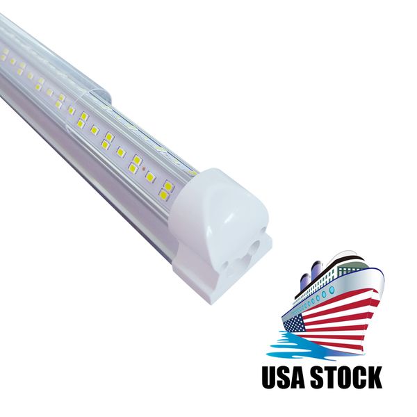V-Shaped Integrate T8 LED Tube 2 4 5 6 8 Feet Fluorescent Lamp 144W 8Ft 6 Rows Light Tubes Cooler Door Lighting Adhesive Exterior Shop Light