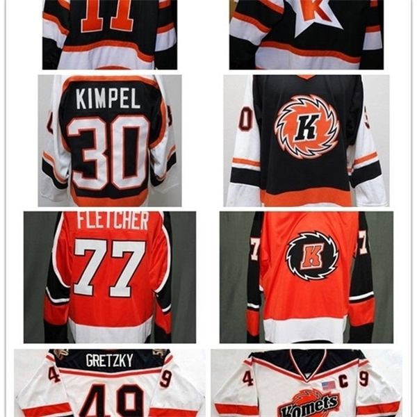 C26 Nik1 Customize ECHL Fort Wayne Komets Mens Womens Kids 49 Brent Gretzky 30 Kimpel 100% Embroidery Cheap Hockey Jerseys Goalit Cut