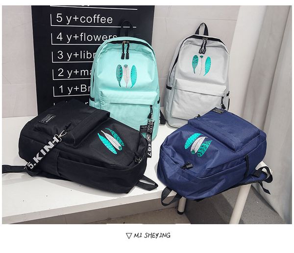 Luxury Designer Bags School Backpack Middle School Bag Shoulder Backpacks Sports Korean Leisure Fashion Leaf 3 Colors