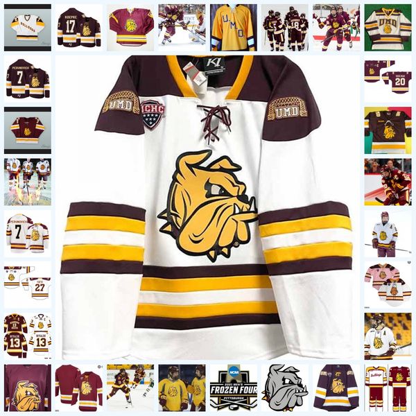NCAA Custom UMD Minnesota Duluth Bulldogs Stitched Hockey Jersey 22 Thomas Milani 89 Jack Connolly 17 Keith Christiansen 25 Tom Kurvers 32 H