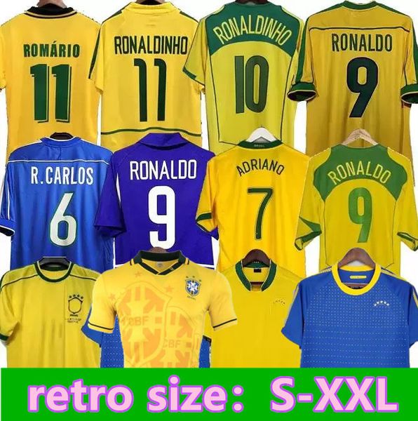 1998 Brasil soccer jerseys 2002 retro shirts Carlos Romario Ronaldinho 2004 camisa de futebol 1994 BraziLS 2006 1982 RIVALDO ADRIANO JOELINT