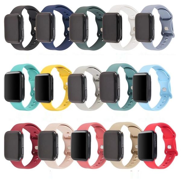 For Apple Watch Bands Silicone Straps Smartwatch 7 6 5 4 3 2 1 SE with Double Buckle Metal Button Compatible to iwatch 41-38-40mm 45-42-44mm
