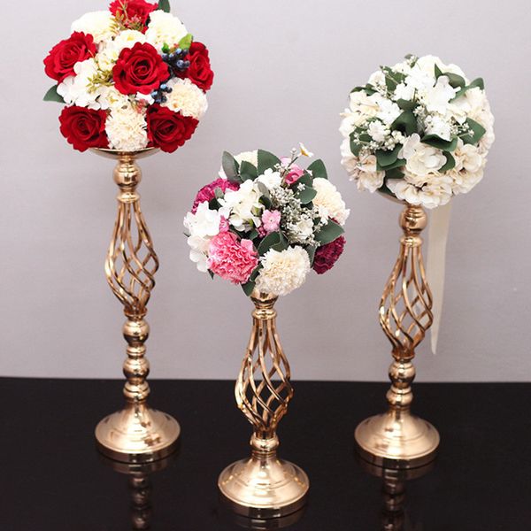 Wedding Table Center Flower Stand Vase Home Hotel Road Leading Decorative Creative Hollow Gold - Silver Metal Candlestick