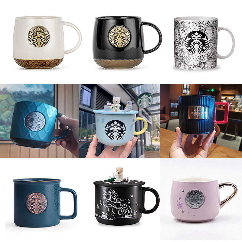 Starbucks cup coffee mug ceramic glass straw enamel with cover water year of the tiger teapot