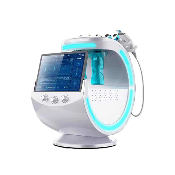 7 IN 1 Intelligent Ice Blue Dermabrasion Hydra beauty Machine With Skin Analysis Diagnosis RF+Ultrasound+Ion+Cooling System