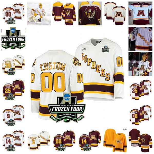 2022 NCAA Frozen Four Championship Minnesota Golden Gophers Hockey Jersey Custom 2 Emily Brown 3 Catie Skaja Audrey Wethington Madeline Weth