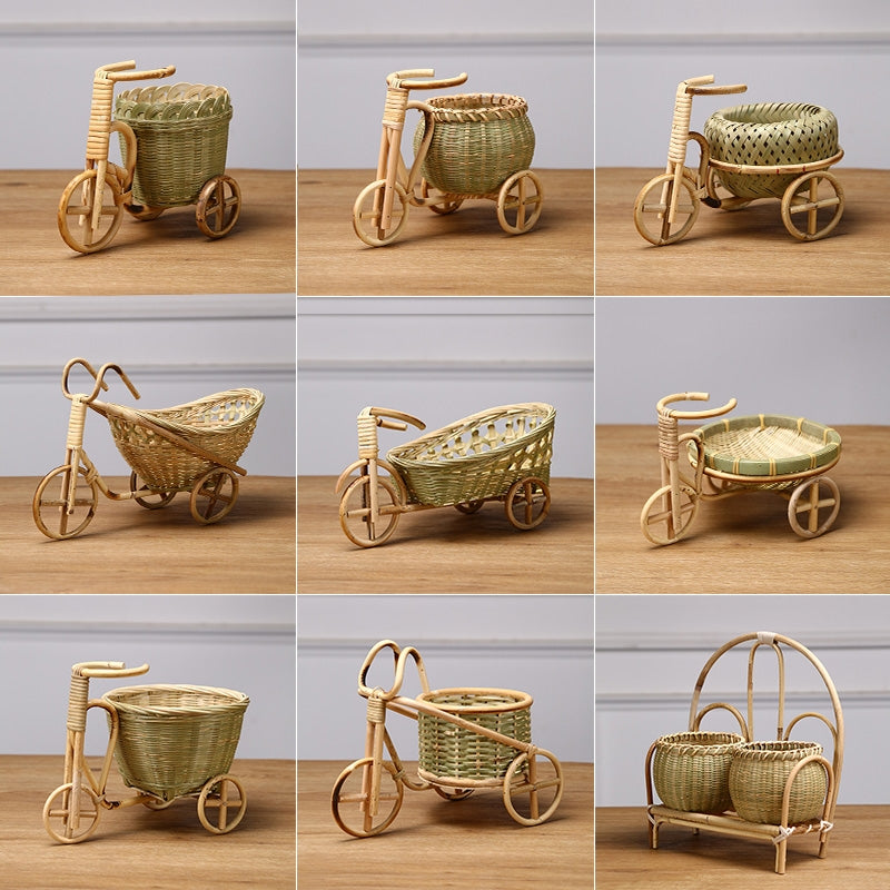 Pure handmade creative bamboo products fruit storage basket dried fruit snack plate home decoration