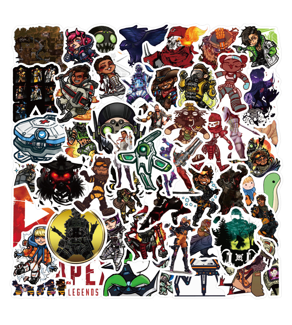 50PCS Cartoon Anime Sticker Decals Kids Toy Apex Legends DIY Waterproof Luggage Skateboard Laptop Guitar Game Car Wall