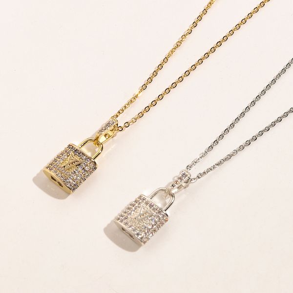 Luxury Designer Necklace Choker Chain Crystal 18K Gold Plated 925 Silver Plated Stainless Steel Letter Pendants Fashion Womens Jewelry ZG166