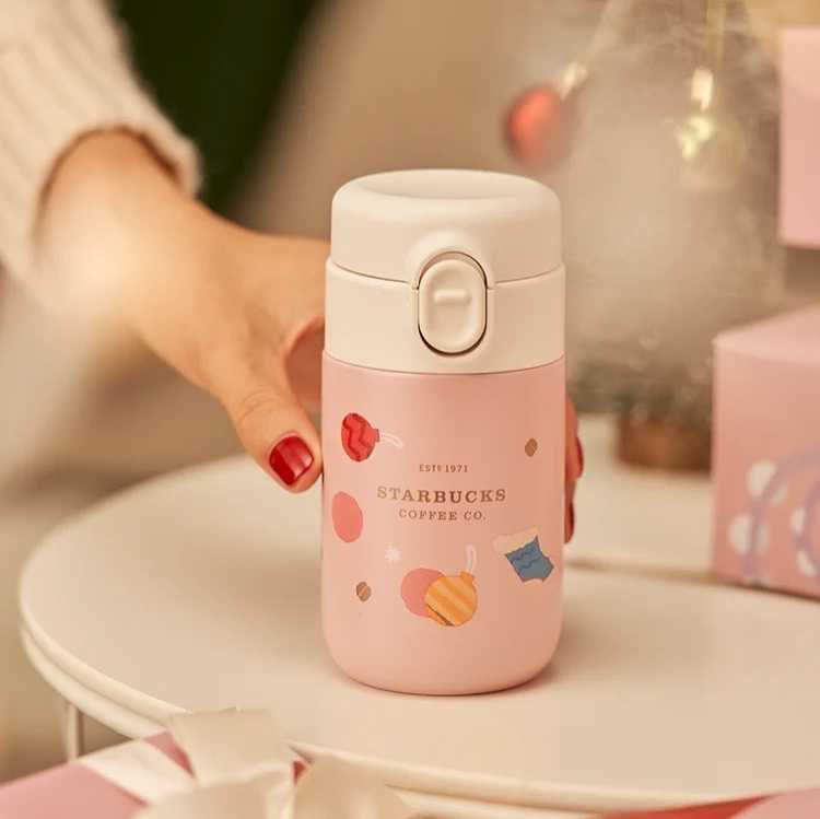 Spot 2021 Starbucks cup Christmas pink exquisite stainless steel heat preservation cup water cup 200ml