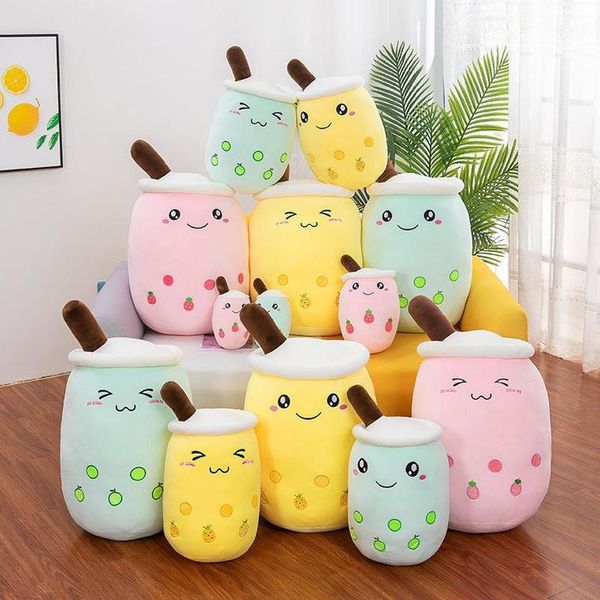 24cm Bubble Milk Tea Plush Toy Brewed Boba - Stuffed Cartoon Cylindrical Body Pillow Cup Shaped Pillow Super Soft Hugging Cushion Creative G
