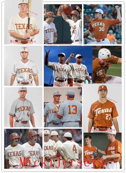 Xflsp Custom Texas Longhorns Stitched Baseball Jersey Andre Duplantier II Silas Ardoin Kimble Schuessler 15 Peyton Powell Cam Constantine Pr
