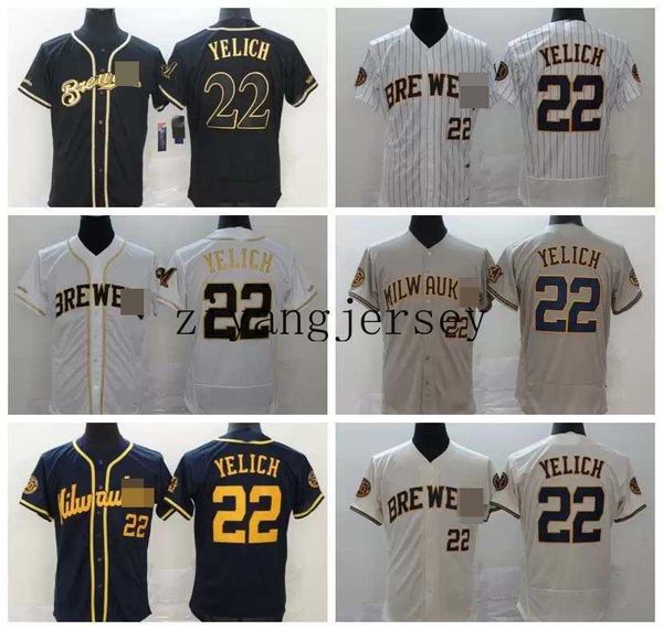 Baseball Jerseys 22 Christian Yelich 19 Robin Yount 6 Lorenzo Cain 2022 men women youth Jersey size S-4XL