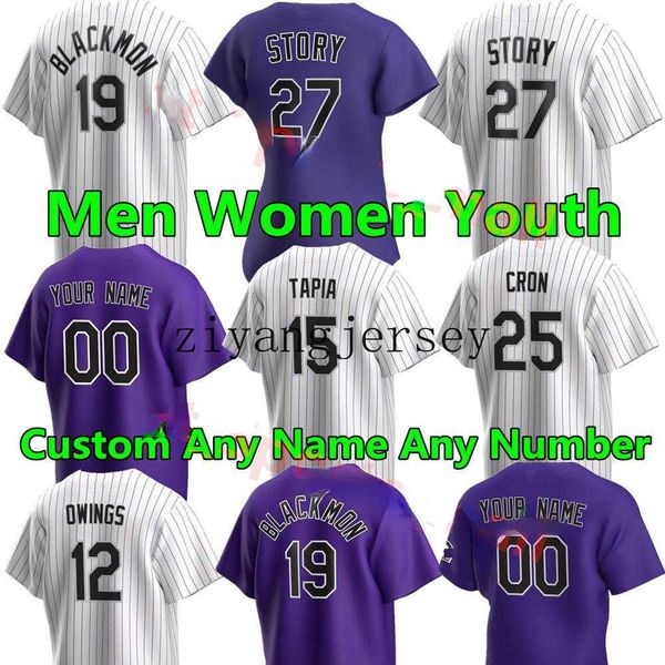 Men Women youth 2022 Baseball Jerseys Nolan Arenado Trevor Story Charlie Blackmon David Dahl Daniel Murphy Ian Colton Welker Desmond jersey