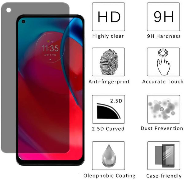 100pcs privacy Tempered Glass Screen Protector for MOTO E, G Pure , G7 power ,G stylus 5g 2021 Without retail packaging
