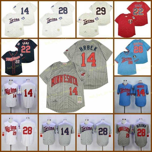 Retired 14 Kent Hrbek Baseball Jersey 22 Miguel Sano 28 Bert Blyleven 29 Rod Carew 1969 1970 1987 Vintage Retro Cooperstown Mesh Stitched