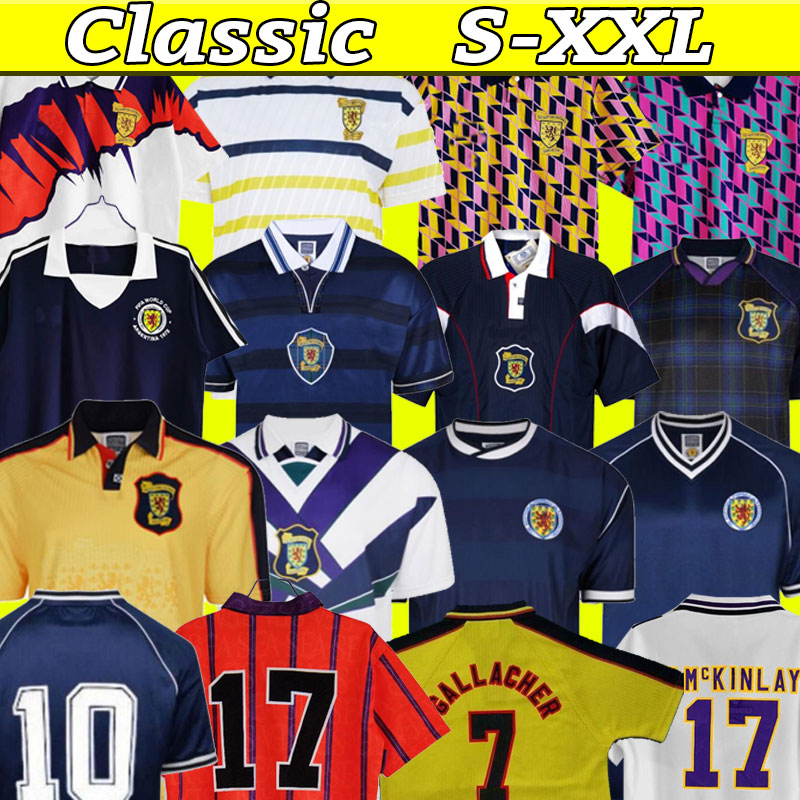 1986 1995 2000 Scotland Retro Soccer Jersey classic 96 98 World Cup equipment Home blue kits 1996 1998 89 90 91 92 93 Vintage Football Shirt 78 82