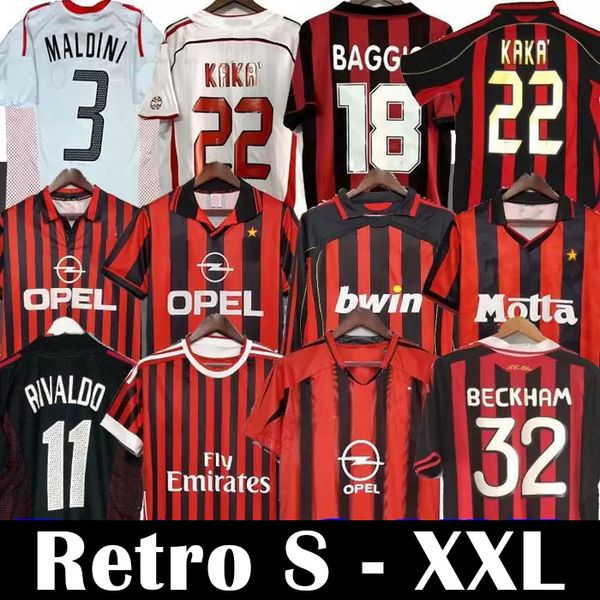 Retro shirts 96 97 99 Gullit SOCCER JERSEY 02 03 04 05 Vintage s Maldini Van Basten football RONALDO KAKA Inzaghi aC 06 07 09 10 Rivaldo SHE