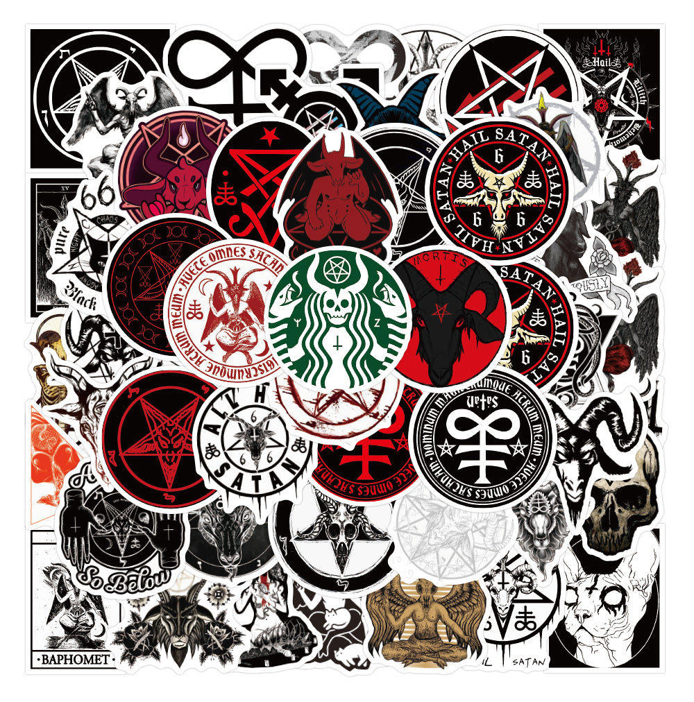 50PCS Satanic Laptop Stickers Pack For Car Decals DIY Luggage Skateboard Notebook Water Botter Phone Case