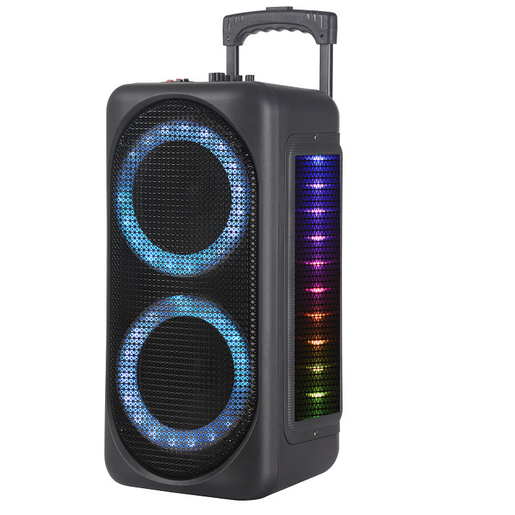 Bluetooth Speaker LED portable two 8 Inch loudspeaker Square dance speaker with Microphone Wireless outdoor speaker in party