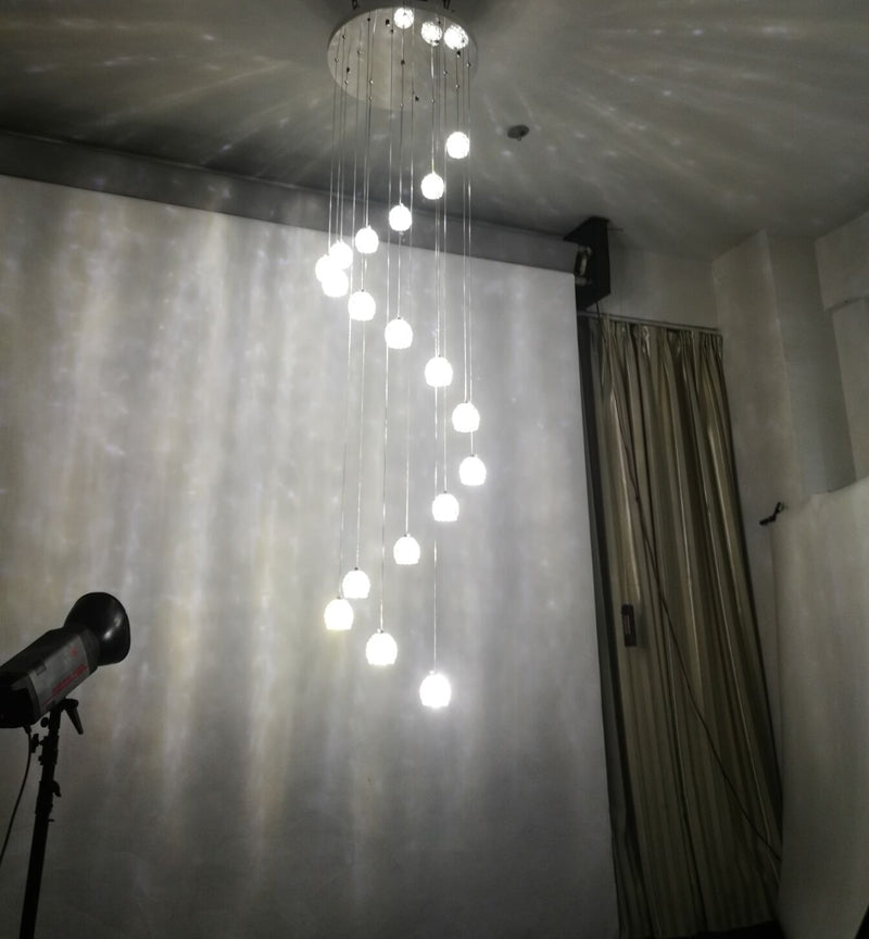 Revolving Staircase Chandeliers Lamp Villa Duplex Building Chandelier Modern Minimalist Light Luxury Crystal Lamps Living Room Lamps Ladder Corridor