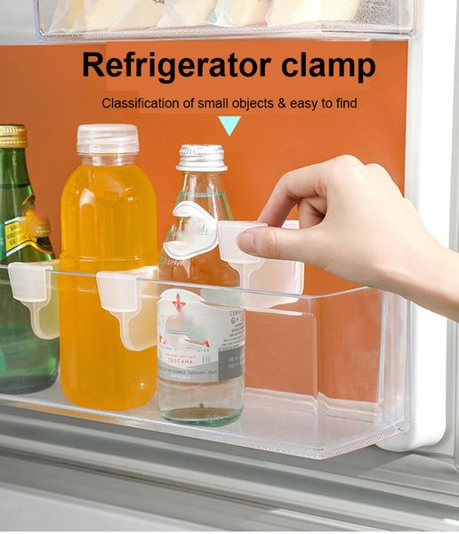 4PCS Refrigerator Classified Storage Transparent Divider Freely Adjustable Divider Plywood Food Storage-Rack Compartment-Sorting