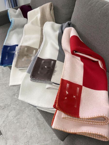 Blanket Luxury Plaid real cashmere wool blankets top quality warm material Throw size 140-170cm Thicken for autumn winter shawl scarf 6 colo