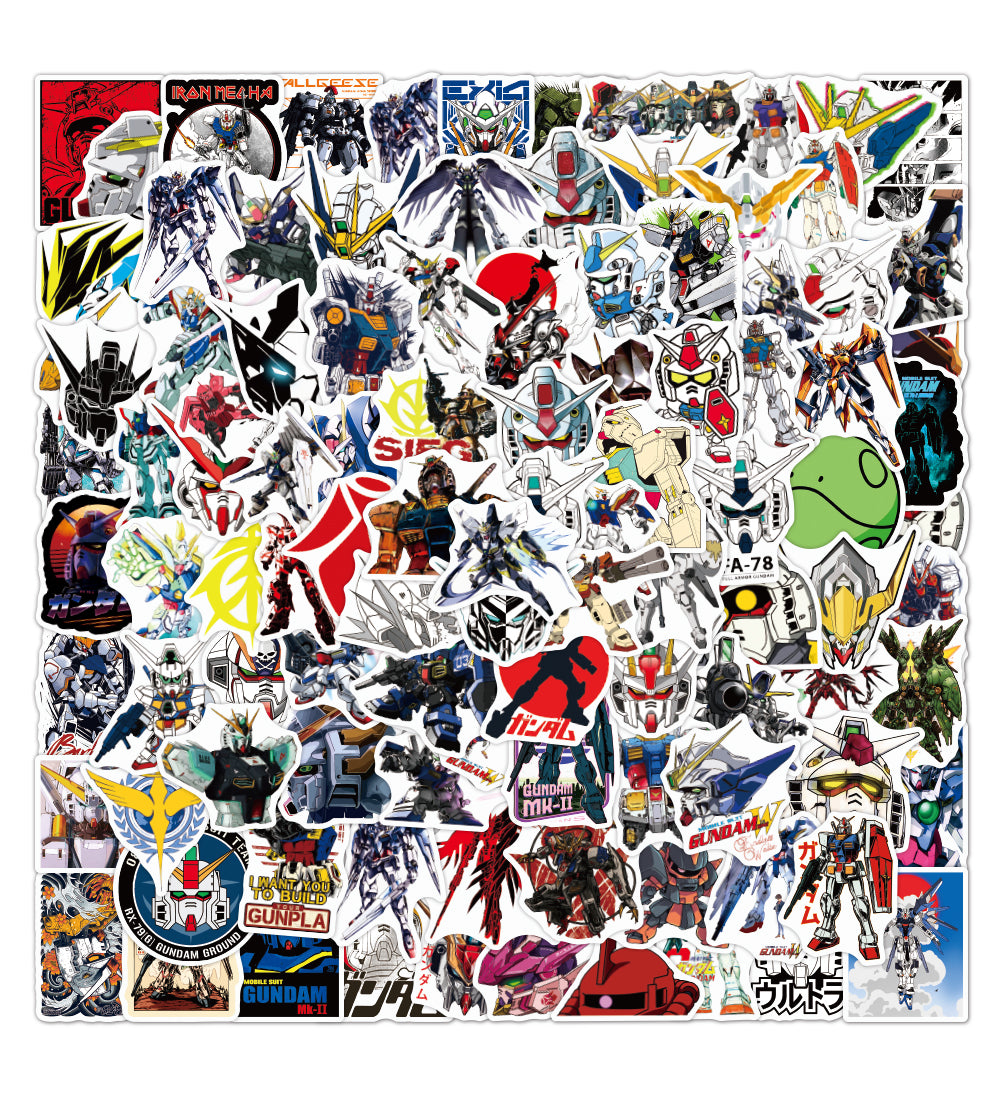 50pcs Lot Gundam Posters Cartoon Stickers Pack For Kids Toys Laptop Luggage Skateboard Helmet Refrigerator Guitar Phone Case Decals