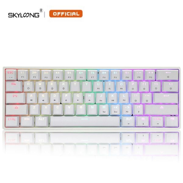 SKYLOONG GK61 61 Keys Gaming Mechanical Keyboard USB Wired RGB Backlit Gamer Keyboards For Desktop Tablet Laptop SK61 220427