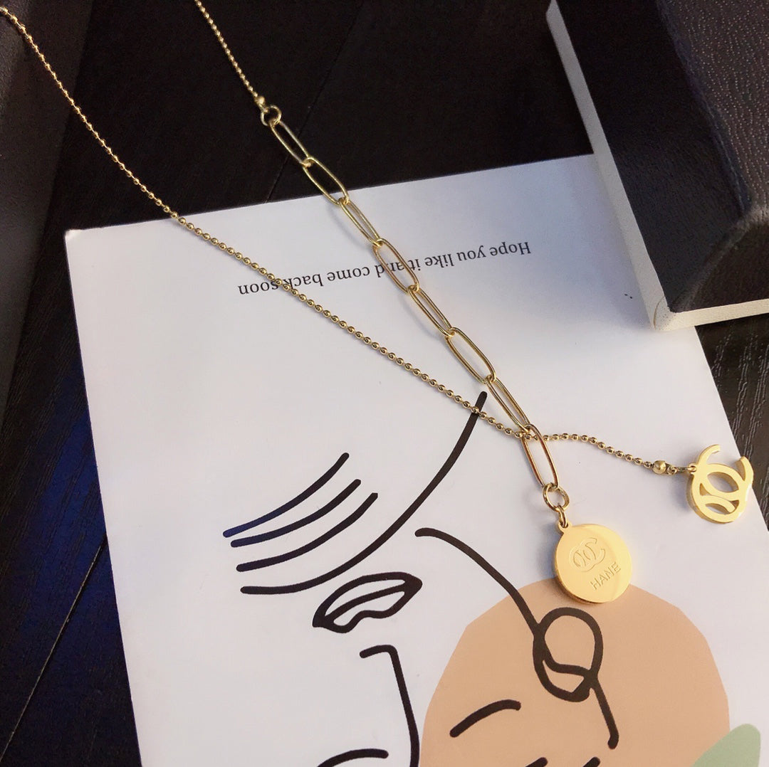 18K Gold Plated Stainless Steel Designer Necklaces Choker Chain Letter Pendants Fashion Women Adjustable Necklace Wedding Jewelry Accessories X020