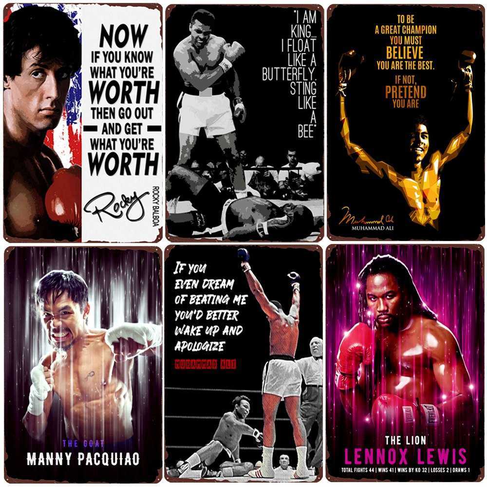 Rocky Metal Poster Boxing Vintage Tin Sign Bar Club Cafe Home Room Wall Decor Man Cave Art Painting Movie Plaque N437
