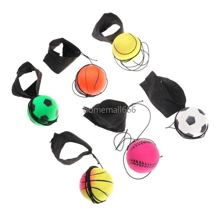 Decompression Toy Wrist Band Elastic fun Bouncy Fluorescent Rubber Ball Board Game Funny Elastics Balls training antistress Random Color AA