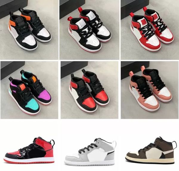 Luxury Designer Infants 1s 1 Toddler Kids Basketball sport Shoes kid youth child shoe Pine Green Game Royal Scotts Obsidian Chicago Bred Sne