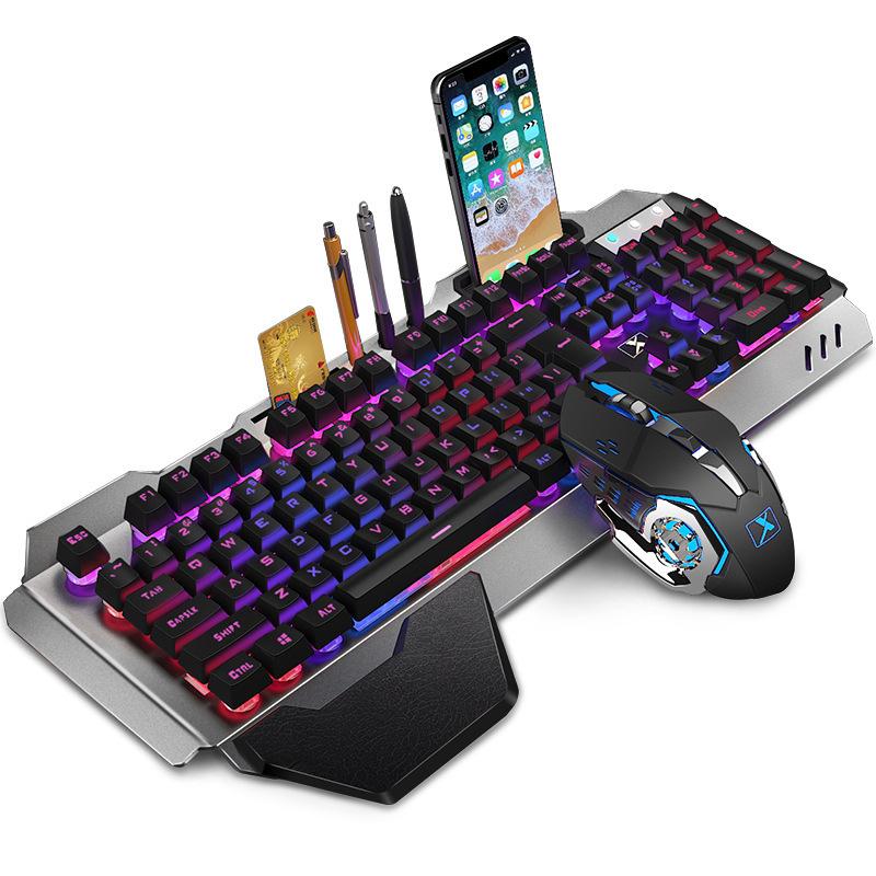 Keyboard Mouse Combos K680 Wireless Gaming And Set Rechargeable Backlit Mechanical 2.4G Black-white LED Combination