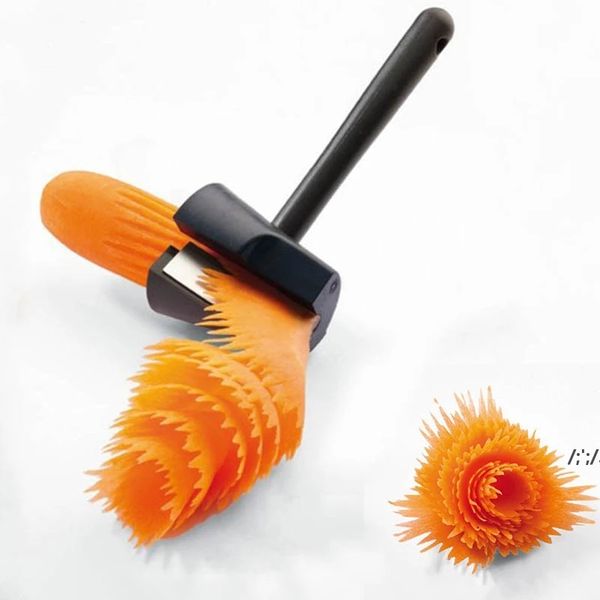 1Pcs Manual Spiral Slicers Vegetable Cutter Plastic Peeler Fruits Device Cooking Gadget Kitchen Roll Flower Decorative tool JLE14116