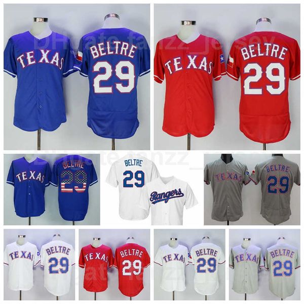 Baseball Vintage 29 Adrian Beltre Jerseys Men Retro All Stitched Tean Color Blue Red White Grey Flexbase Cool Base Cooperstown Retire High Q