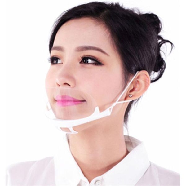100PCS Health Care Tool Transparent Permanent Anti Fog Catering Food Plastic Kitchen Restaurant Masks Products FY8086