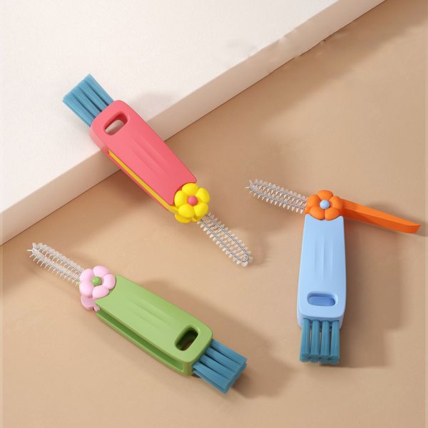 Three-in-One Cup Lid Cleaning Brush Household Kitchen Multifunctional Folding Mini All-round Creative Cleaning Brush