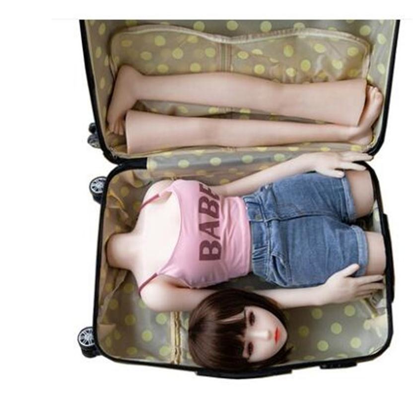 Female Solid silicone inflatable mannequin body Suitcase cloth doll man Convenient Handmade detachable beauty robot simulation toy217d