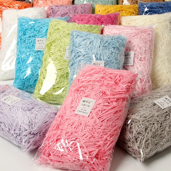 100g Colorful Gift Wrap Shredded Crinkle Paper Raffia Candy Boxes DIY Gifts Box Filling Cut Material Wedding Marriage Home Decoration Party