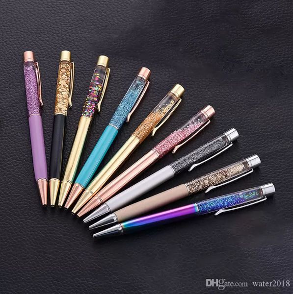 Promotion Wholesale Different Colors Crystal Diamond Ballpoint Pen Roller Ball Pens for Writing Christmas Gift