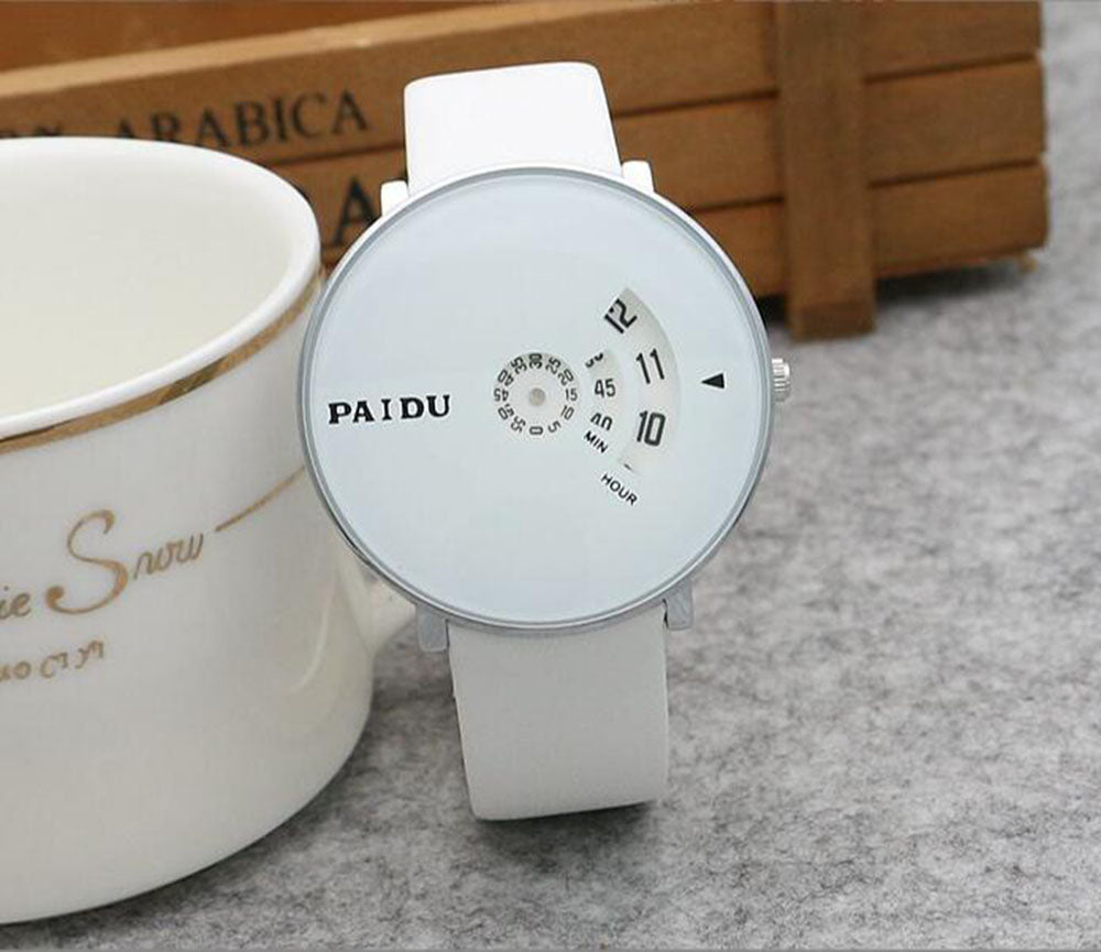 9002-steel Korean concept fashion men quartz wristwatch couple tide Punk style youth boys and girls steel belt strap turntable bracelet watch