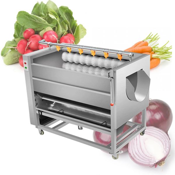 Fruit and vegetable peeling washing machine commercial brush potato sweet radish ginger lotus root peeling machine