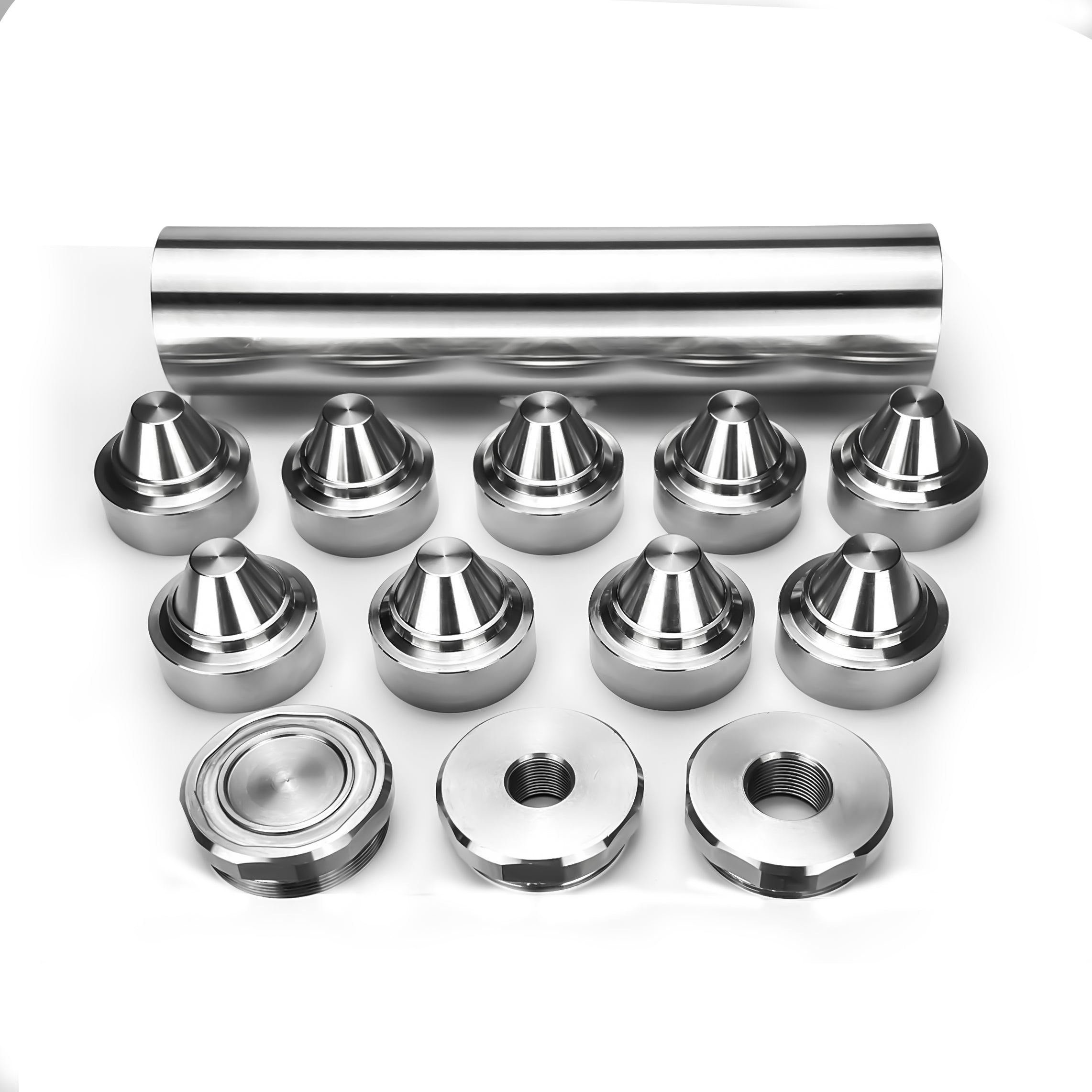 Others Tactical Accessories 7.8Inch L 1-2x28 and 5-8x24 Stainless Steel Solvent Fuel Filter Tube 9x Skirted Cone Cups Built in Internal Spacer 1.375