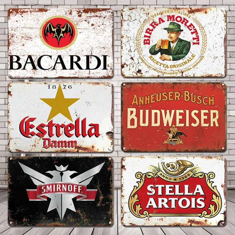 Metal Painting Beer Stickers Plaque Tin Sign Vintage Tiki Bar Metal Poster Decor Plates Retro Home Kitchen Decoration Accessories