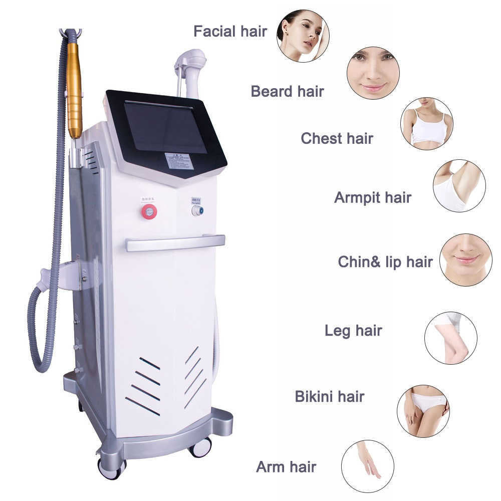2 IN 1 Professional Laser Hair Removal machine High Power Output 2500W - 808 Diode laser hair removal&ND YAG Laser Tattoo Removal Beauty Machine